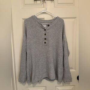 Aerie Baby Blue Button-Up Sweater